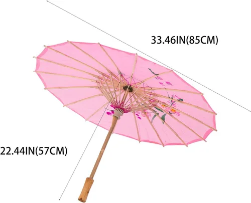 Miniatura 23 de THY COLLECTIBLES Sombrilla china japonesa de 33 pulgadas para bodas, fotografías, disfraces, cosplay, decoración y otros eventos (azul)