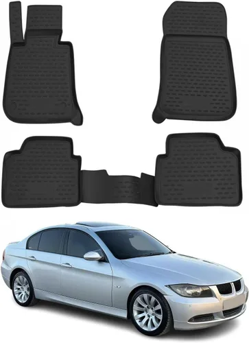 Miniatura 20 de OMAC Alfombrillas para BMW Serie 3, E46, E90, E91, E92, alfombrillas de coche para todo tipo de clima, 3D, ajuste personalizado, alfombrilla de goma