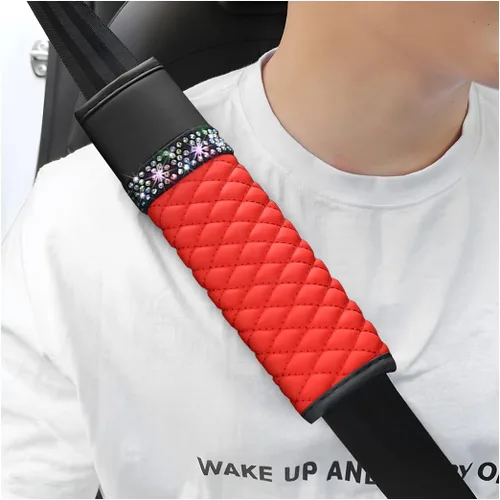 Miniatura 13 de zipelo 2 fundas para cinturón de seguridad de automóvil, almohadillas de cuero transpirable que protegen tu cuello, correas de arnés para una Negro