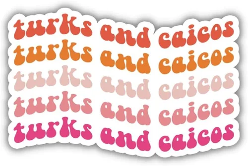 Miniatura 10 de Turks and Caicos Retro Travel Sticker, Multiple Colors, Vinyl Laptop, Water Bottle, Planner Journal Sticker, Places I've Been, Luggage Decal