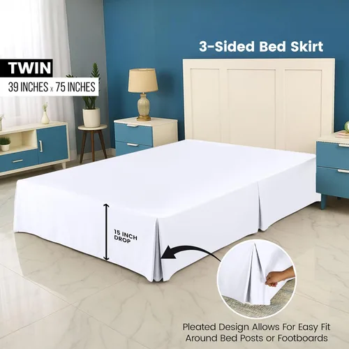 Miniatura 2 de Utopia Bedding Falda para cama individual – Paquete de 20 – Volantes plisados cuádruples suaves – Fácil ajuste con caída a medida de 15 pulgadas