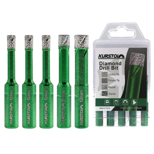 Miniatura 50 de Juego de brocas de diamante – Broca de azulejos de 1/4 5/16 pulgadas para azulejos de porcelana, cerámica, granito y mármol, vástago hexagonal