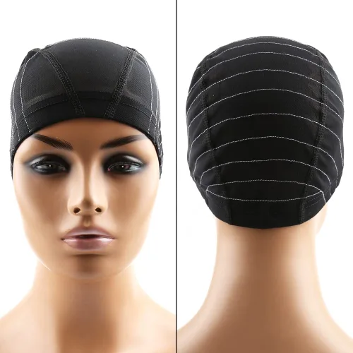 Miniatura 2 de Bella Hair Gorra de cúpula de mapa para pelucas de encaje frontal, gorra de malla elástica con banda elástica ancha para hacer pelucas, perfecta