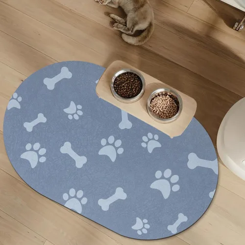 Miniatura 19 de YCT Tapete de comida para gatos – Tapetes de alimentación para perros – Alfombras absorbentes antideslizantes para gatos, 16.9 x 24 pulgadas