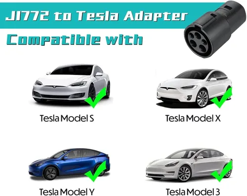 Miniatura 4 de Adaptador J1772 a Tesla para una fácil carga, 60A/240V CA, SAE J1772 Adaptador de cargador compatible con el modelo 3/Y/S/X, protector protector