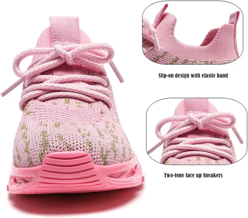 Miniatura 4 de DADAWEN Tenis deportivos para niños y niñas, ligeros, transpirables, para correr, para niños pequeños, niños grandes
