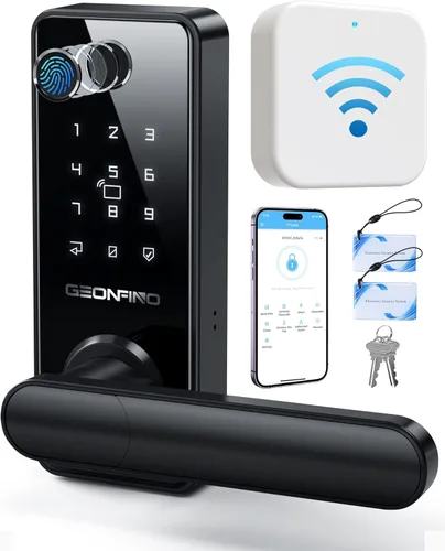 Miniatura 14 de Cerradura de puerta de entrada sin llave, cerradura inteligente con aplicación Bluetooth, teclado electrónico, tarjeta IC, llaves de repuesto
