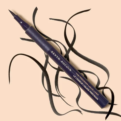 Miniatura 3 de Kevyn Aucoin El delineador líquido de precisión, negro: fácil de usar con un delineador de ojos con punta de fieltro deslizante. Aplicador ultrafino