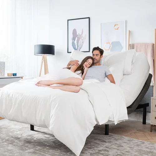 Miniatura 4 de Clara Clark Marco de cama ajustable, marco de cama de masaje ajustable, base de cama ajustable para masaje de cabeza y pies, control remoto