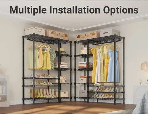 Miniatura 6 de VIPEK V7S Clothes Rack Heavy Duty Max Load 720lbs, Garment Rack with 7 Tiers Adjustable Shelves Portable Closet Metal Sturdy Wardrobe Storage System