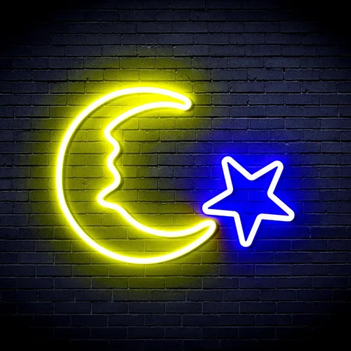 Miniatura 25 de ADVPRO Moon and Star Flex Silicone LED Neon Sign - Azul - st16s33-fnu0009-b