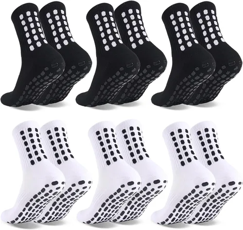 Miniatura 8 de 6 Pairs Grip Soccer Socks Colorful Non Slip Sports Football Basketball Hospital Yoga Socks for Men Women