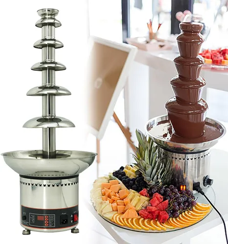 Miniatura 9 de Fuente de chocolate comercial, fuente de chocolate para bodas y fiestas, fuente de chocolate para queso, caramelo y licor (4 niveles)
