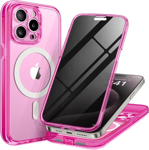 Miniatura 16 de TIESZEN Funda para iPhone 15, compatible con MagSafe, protector de pantalla de privacidad integrado y protección de cámara, antiespía, cuerpo
