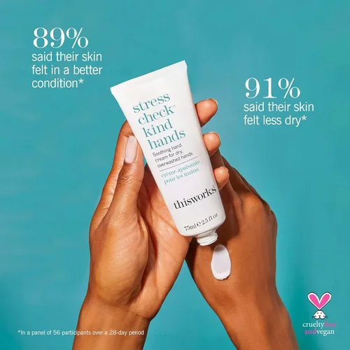 Miniatura 3 de THISWORKS Stress Check Kind Hands, Crema de manos para pieles sensibles secas 2.5 fl oz