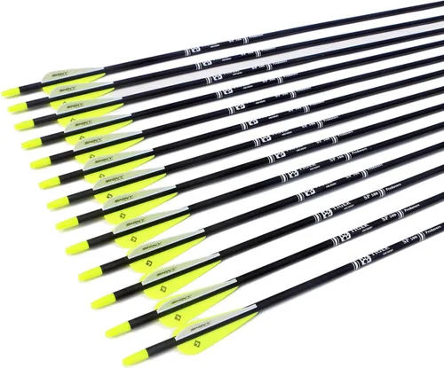 Miniatura 5 de TIGER ARCHERY - Flecha de carbono de 30 pulgadas con puntas extraíbles para arco compuesto y recurvo (paquete de 12 unidades)