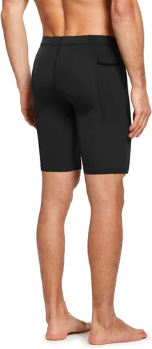 Miniatura 3 de BALEAF Pantalones cortos de compresión para hombre con bolsillos, gimnasio, yoga, bicicleta, ropa