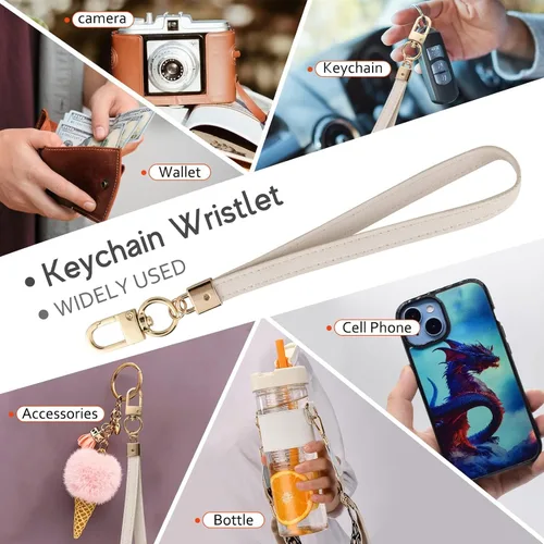 Miniatura 4 de KNGITRYI Billeteras pequeñas de pulsera para mujer RFID para tarjetas de crédito, cartera con llavero, cartera para tarjetas de crédito