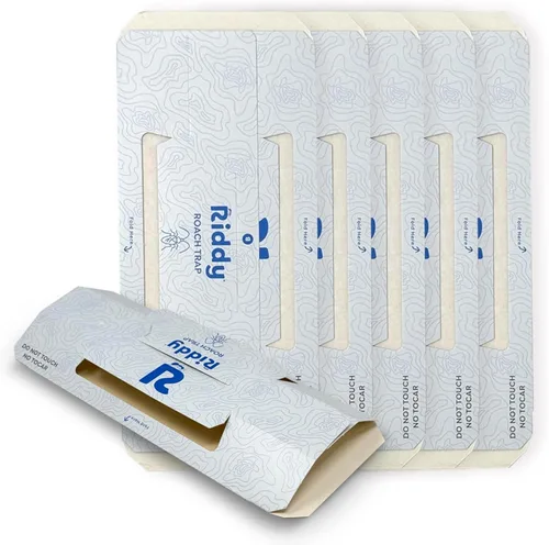 Riddy Trampas para cucarachas, trampa de base adhesiva no tóxica para cucarachas alemanas, americanas y orientales, estación de pegamento plegable