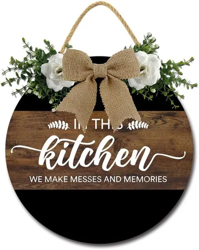 Miniatura 8 de Decoración de pared de cocina Bless This Kitchen Decoración de pared rústica de madera divertida para puerta de cocina para decoración de pared