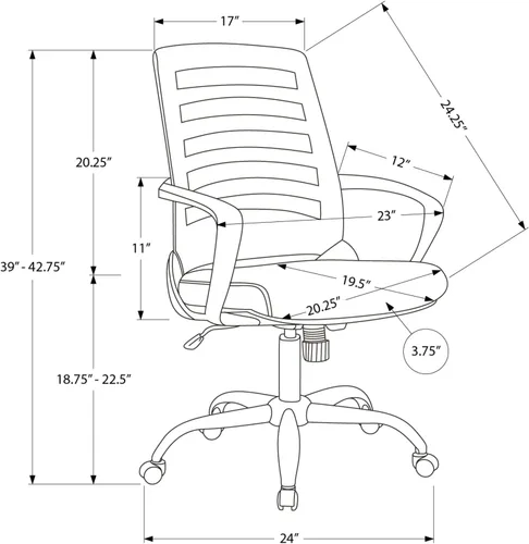 Miniatura 2 de Monarch Specialties Silla de oficina, color negro