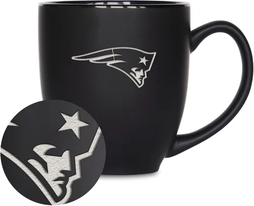 Miniatura 31 de Rico Industries Taza Bistro Mate Negra de Fútbol Americano NFL de 15 onzas - Para Bebidas Calientes o Frías - Logotipo del Equipo Grabado para una