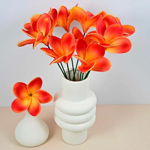 Miniatura 11 de Regalos de Cumpleaños para Mujeres 8pcs Flores Rosa Claro PU Tacto Real Flores Regalos para Mujeres para Navidad Flores Artificiales para Bricolaje