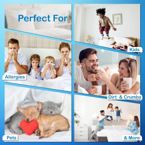 Miniatura 5 de Allersoft, protector de edredón para control de alergias y ácaros, 100% algodón, Algodón, Blanco, gemelo