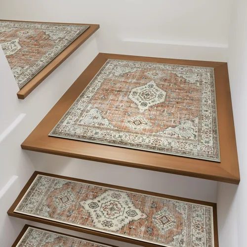OJIA Alfombra antideslizante para peldaños de madera, alfombra de aterrizaje con respaldo de goma, alfombras de seguridad suaves para la familia,
