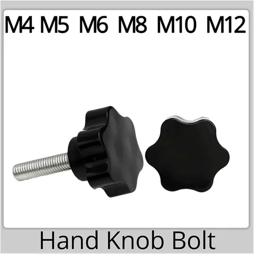 Miniatura 3 de M4 M5 M6 M8 M10 M12 Tornillos de mano de seis lóbulos 304 Rosca de acero inoxidable de sujeción de mango de pulgar Perno de plástico