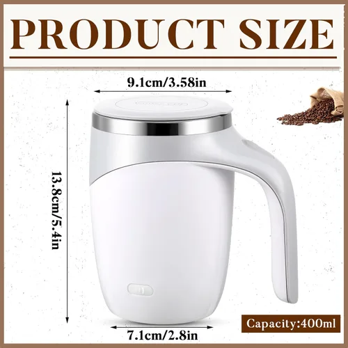 Miniatura 2 de Patelai 2 tazas de café autoagitables a granel, regalo del día del padre, taza mezcladora de 13.5 onzas, vasos de viaje recargables automáticos