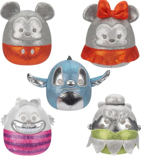 Squishmallows Original Disney100 - Juego de 5 cajas de felpa de 5 pulgadas, peluche oficial de Jazwares Little Ultrasoft - Exclusivo de Amazon