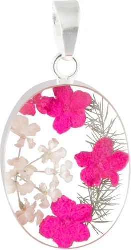 Miniatura 17 de TAMI Collar de plata con flor prensada