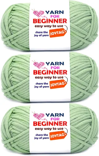 Miniatura 55 de Paquete de 3 hilos de ganchillo de mezcla de algodón y nailon - azul, gris, verde - 3x50g - puntadas fáciles de ver - kit de ganchillo y tejido