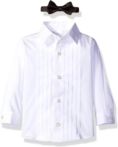 Miniatura 5 de Nautica Esmoquin de 4 piezas para bebés y niños con camisa de vestir, corbatín, chaqueta y pantalones