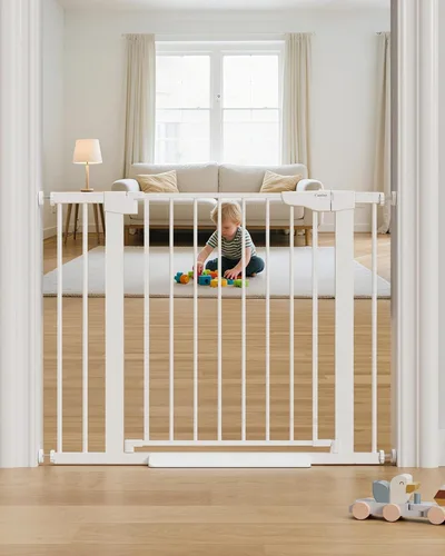 Miniatura 27 de Cumbor Puerta de bebé extra alta de 36 pulgadas para escaleras, puerta para perros de 29.7-40.6 pulgadas de ancho para puertas, puertas de mascotas