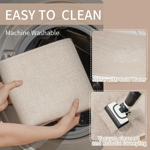 Miniatura 4 de YDKGL Tapetes de cocina para piso, alfombras de cocina súper absorbentes, antideslizantes, lavables, de lino sintético suave trenzado, alfombra
