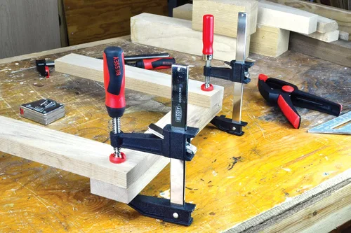 Miniatura 6 de BESSEY GSCC4PK-C Juego de abrazaderas para carpintería, estilo F con mango de madera, almohadillas reemplazables, 2 x 6 pulgadas y 2 x 12 pulgadas