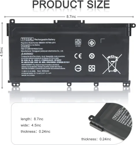 Miniatura 2 de TF03XL 920070-855 - Batería de repuesto para HP Pavilion x360 45.9 ft-cd0001dx 45.9 ft-cd0003dx 15-cc0xx 15-cc023cl 15-cc123cl 15-cc050wm 17-ar050wm