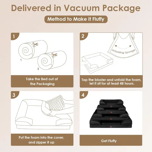 Miniatura 90 de EHEYCIGA – Cama ortopédica impermeable para perros pequeños, de espuma viscoelástica tipo caja de huevos, con bordes elevados y base antideslizante