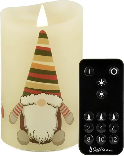 Miniatura 12 de Velas LED sin llama de cera real con control remoto, 3 x 5 pulgadas, llama móvil parpadeante 3D, velas que funcionan