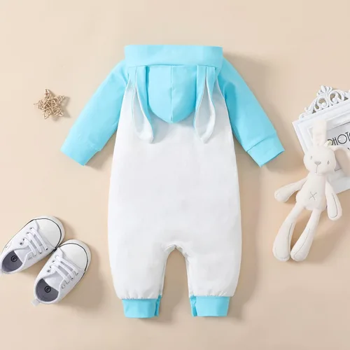 Miniatura 7 de My 1st Easter Outfit - Mameluco de conejo de manga larga para recién nacido, para bebé, niña, niño, de una pieza, sudadera con capucha de conejo
