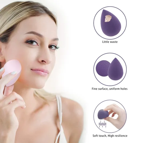 Miniatura 3 de Leeshine - Juego de esponjas de maquillaje - Esponjas de belleza para mezclar con 1 soporte y estuche en forma de huevo, impecables para crema