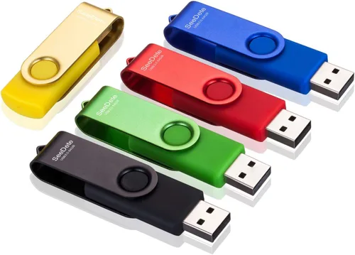 64GB Unidades Flash USB, Memoria Stick USB, Unidad de Pulgar con Diseño Rotado, Memoria Stick con Luz LED para Almacenamiento Externo y Copia de