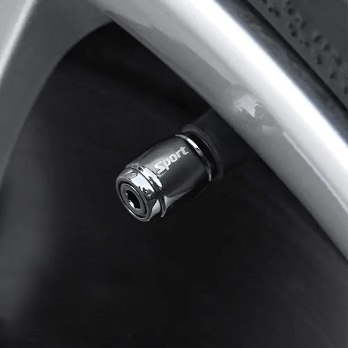 Miniatura 8 de Dsycar Paquete de 8 tapas de válvula de neumático con bloqueo, diseño antirrobo, con anillo de goma O, tapones universales de aluminio para válvulas