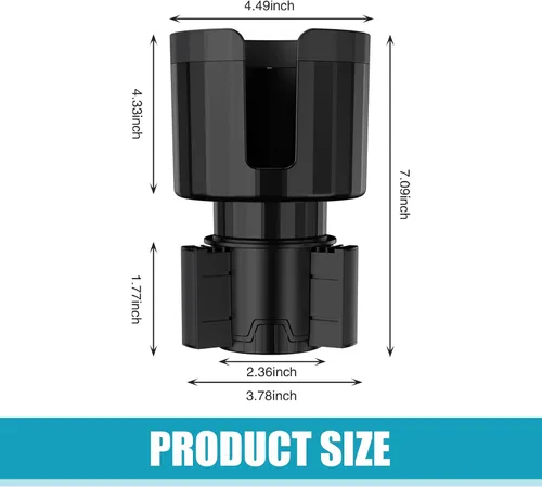Miniatura 2 de Extensor de portavasos de automóvil, extensor de soporte para bebidas con base extensible, adaptador multifunción giratorio de 360 grados