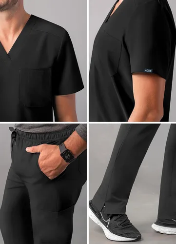 Miniatura 4 de Adar Addition Go-Basic - Conjunto de uniforme médico para hombre, camiseta médica clásica con cuello en V y pantalones médicos tipo cargo, A9300