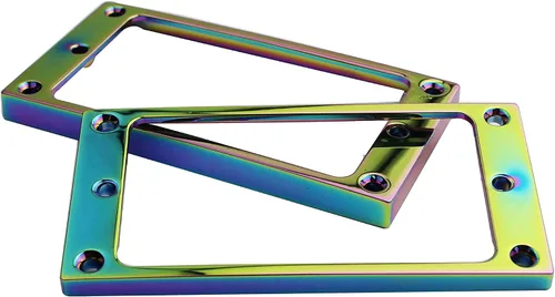 Miniatura 4 de Guyker Juego de anillos de montaje Humbucker de metal plano, cubierta de puente para pastillas de cuello de puente, pieza de repuesto para guitarra