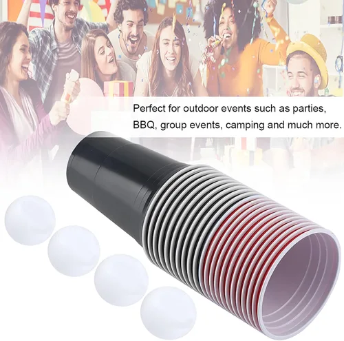 Miniatura 2 de Juego de Beer Pong, juego de cerveza de plástico para beber, juego de vasos de Beer Pong contiene 22 tazas de Beer Pong y 4 bolas de pong