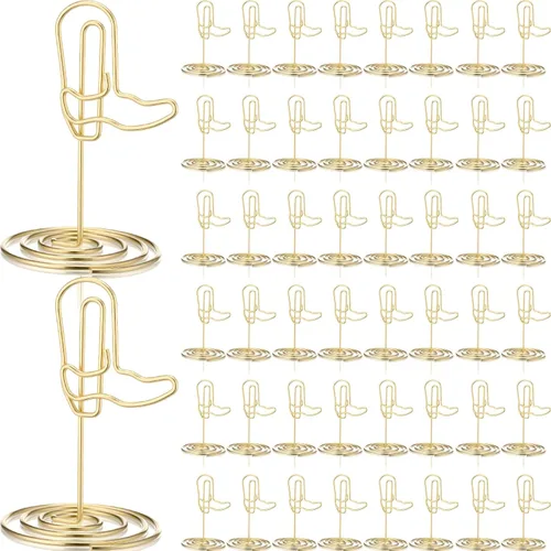Miniatura 10 de SiliFine 24 soportes para fotos de lazo rosa, soporte para clips de fotos de 1.96 x 1.45 pulgadas, decoración de lazo rosa, soporte para tarjetas